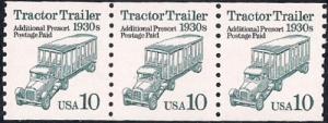 #2458 10 cent Tractor Tr.,Precancel Coil st. mint OG NH XF