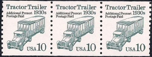 #2458 10 cent Tractor Tr.,Precancel Coil st. mint OG NH XF