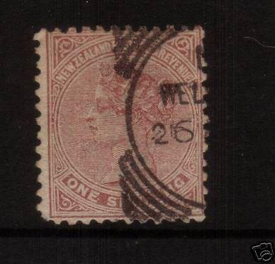 NEW ZEALAND 1882 SSF 1/-  FU PERF 12 X 11 1/2 SG193