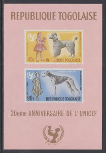 Togo C64a Dogs Souvenir Sheet MNH VF