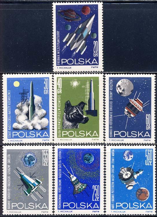 Poland 1964 Sc 1291-7 Space Research Exploration Stamp MNH