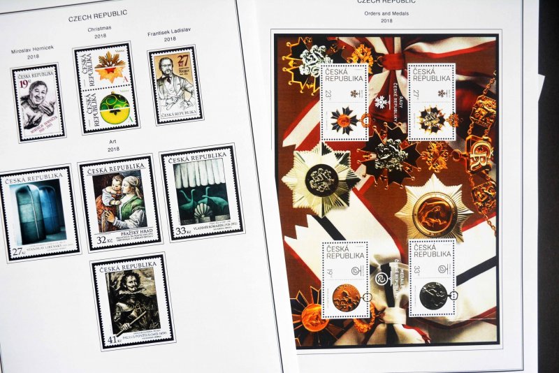 COLOR PRINTED CZECH REPUBLIC 2011-2020 STAMP ALBUM PAGES (70 illustrated pages)