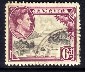 Jamaica 1938 KGV1 6d Priestmans River Portland Used SG 128a ( D229 )