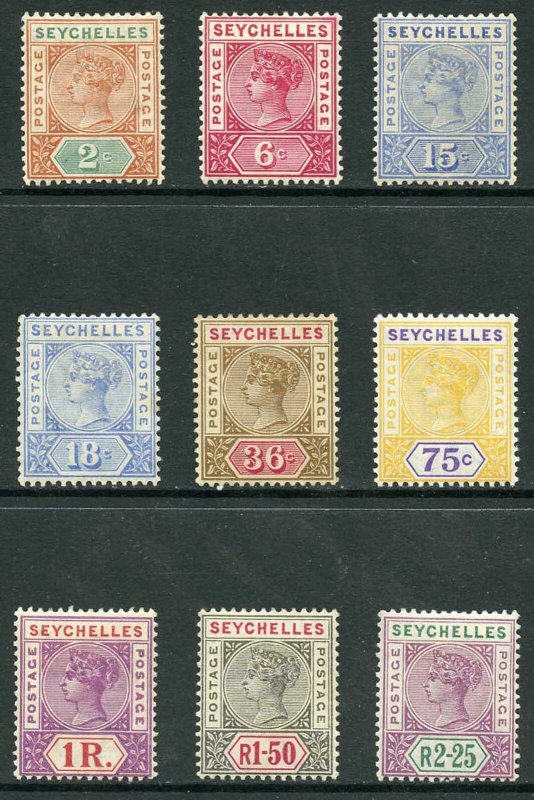 Seychelles SG28/36 QV Colour Change set (18c tone spot and 36c brown gum) M/Mint 