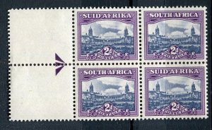 SOUTH AFRICA; 1940s Parliament Pictorial issue 2d. MARGINAL POSITIONAL BLOCK