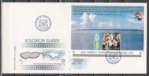 Solomon Is., Scott cat. 916. Hong Kong Expo, Orchids s/sheet. First Day Cover.