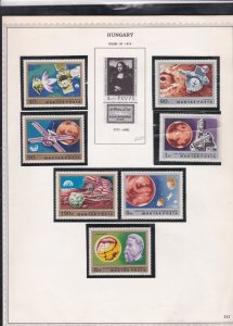 hungary issues of 1974 space & transport etc stamps page ref 18309