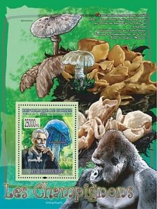 Guinea 2008 MNH - FAUNA- Mushrooms: Albert Schweitzer, Gorila. Mi 5459/BL1499