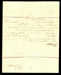 1841 Utica NY Stampless Cover Fancy Paid Stamp - L9520