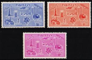 Pakistan. 1957 Complete Set(3v) Mounted Mint