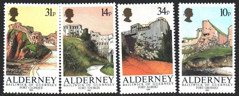 Alderney. 1986. 28-31. Castle, fortress, tourism. MNH.