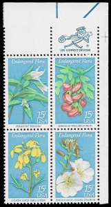 PCBstamps   US #1783/1786 ZB 60c(4x15c)Endangered Flowers, MNH, (ZB-2)