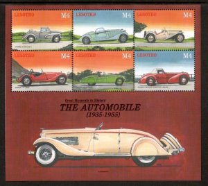 Lesotho 2000 - Classic Cars - Sheet Of 6 stamps - Scott #1252 - MNH