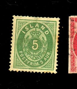 ICELAND 16 MINT FVF OG HR SM STAIN Cat $75