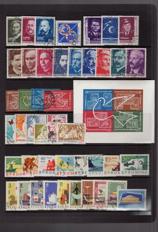 Romania 1960-69 Used Collection 468 Stamps & 9 Souvenir Sheets Many Sets,Imperfs