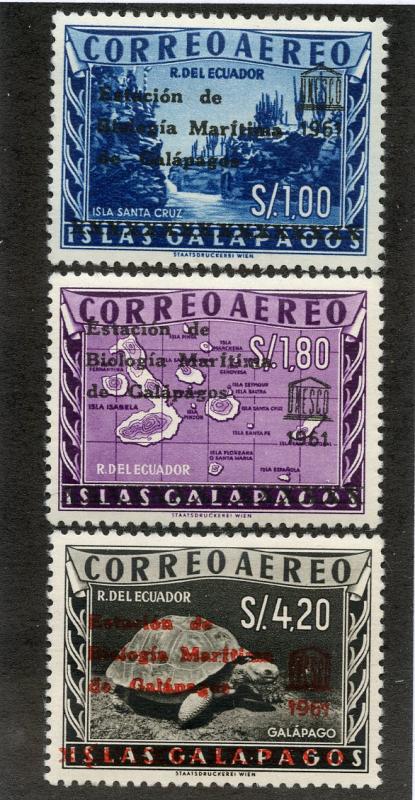 ECUADOR C389-C391 MH SCV $8.00 BIN $3.25 GEOGRAPHY UNESCO