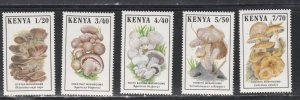 Kenya # 496-500, Mushrooms, Mint NH, 1/2 Cat.