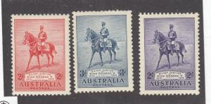 AUSTRALIA # 152-154 VF-MNH QE11 ON CHARGER CAT VALUE $99