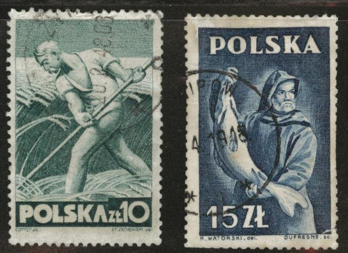 Poland Scott 414-415 Used 1947 short set