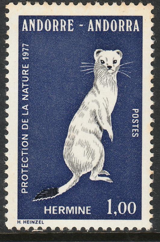 ANDORRA-FRENCH 253, ERMINE. MINT, NH. (262)