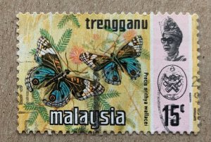 Trengganu 1977 Harrison 15c Butterflies, used. Scott 101b, CV $1.50. SG 117a