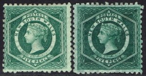 NEW SOUTH WALES 1882 QV DIADEM 5D 2 SHADES WMK CROWN/NSW SG TYPE W40 PERF 10