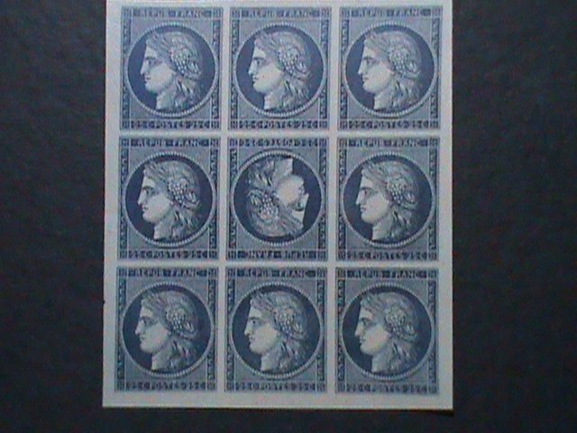 ​FRANCE-1850  SC# 6c BLUE CERES- RARE IMPERF BLOCK OF 9WITH TETE BECHE PAIR VF
