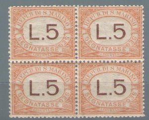 1925 SAN MARINO, 5 Lire Orange Quartin No. 26 - Very Centered - MNH**