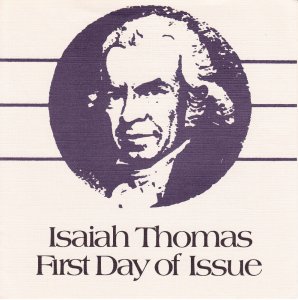 USPS 1st Day Ceremony Program #UX89 Isaiah Thomas Patriot Postal Card 1981