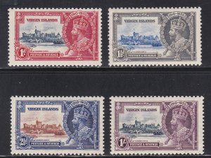 British Virgin Islands # 69-72, King George V Silver Jubilee, LH, 1/2 Cat.