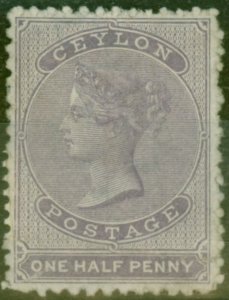 Ceylon 1864 1/2d Dull Mauve SG48 Fine Unused