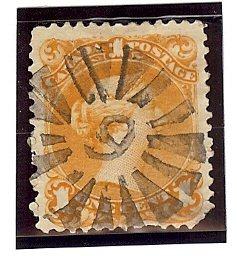 Canada Used Scott #23 1 Cent Yellow Orange