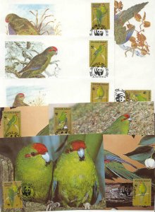 Norfolk 8 FDC/cards WWF/Birds(Parrots) 1987