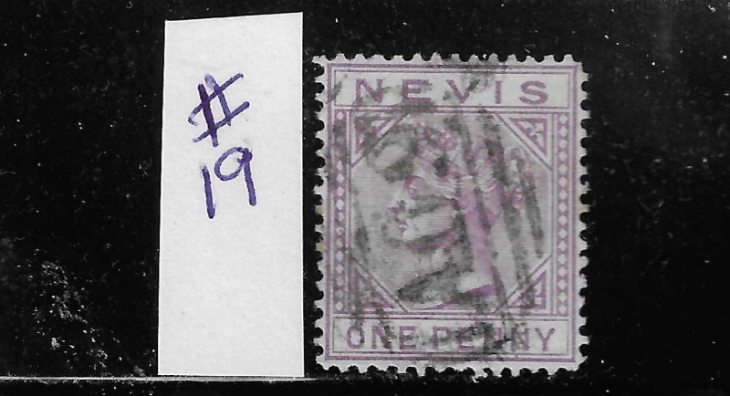 NEVIS SCOTT #19 1879-80  1P (VIOLET) - WMK 1- USED