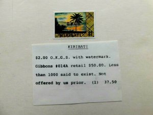 Kiribati O14a, Mint/NH/VF Type A52, O.K.G.S. Overprint, $2.