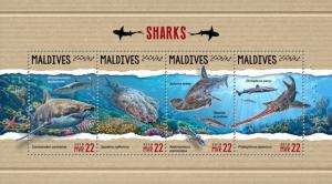 Z08 MLD18304a MALDIVES 2018 Sharks MNH ** Postfrisch