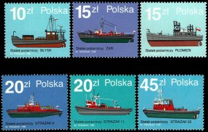 Poland #2888-2893 MNH - Fire Boats (1988)