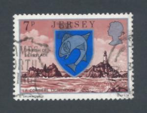 Jersey 1976  Scott 141 used - 7p, Arms of St Brelade & La Corbiere lighthouse