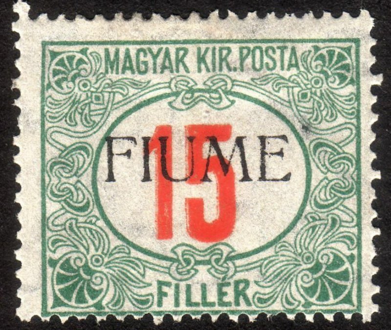 1918, Fiume 15f, MH, Sc J10