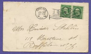 CHICAGO - 1899 FLAG  CANCEL, US POSTAL HISTORY COVER.