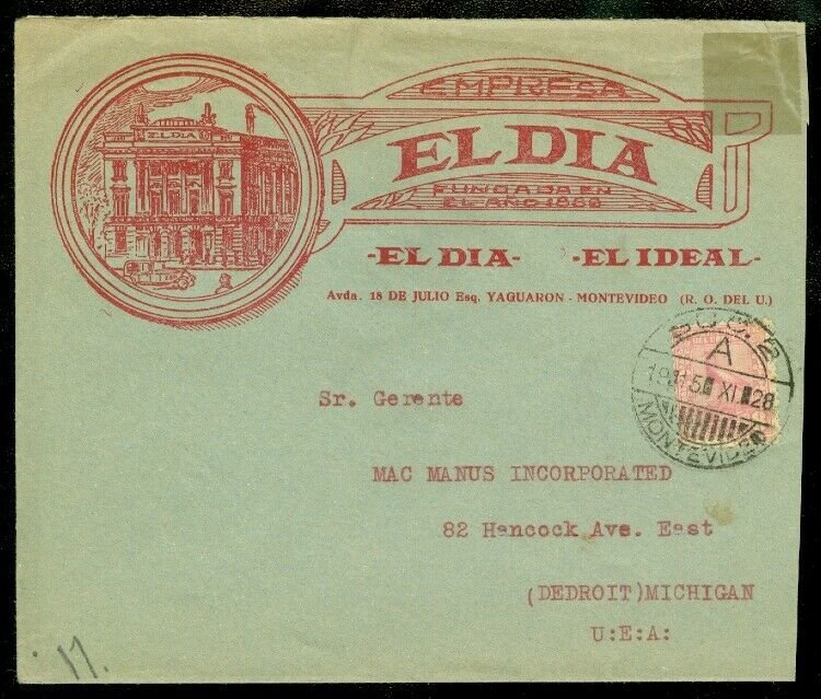 EDW1949SELL : URUGUAY 3 Better Early covers including Bisect on Registered cover