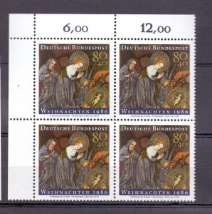 Germany  #B651  MNH  1986  Christmas  block of 4