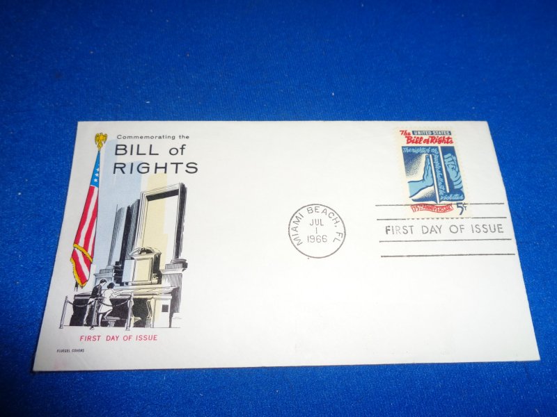 FLEUGEL MULTI COLORED CACHET FDC:  US SCOTT#  1312