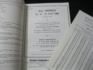 STANLEY GIBBONS AUCTION CATALOGUE 1980 ALL WORLD with NEW ZEALAND 'ADAM HUNTER'