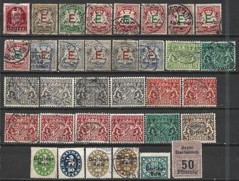 COLLECTION LOT 7538 BAVARIA  34 BOB STAMPS 1908+ CLEARANCE