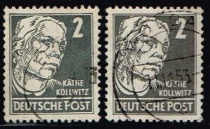 DDR 1948,Sc.#10N29 colour a+b used, Käthe Kollwitz (1867-1945)