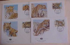 AFGHANISTAN  4 DIFF. FDC WILDLIFE 1985 CACHET UNADDRESSED