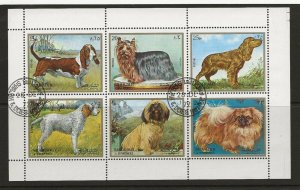 Thematic Stamps animals. Sharjah 1972 Dogs sheet of 6 used