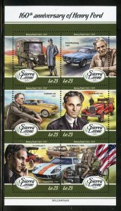 SIERRA LEONE 2023 160th ANNIVERSARY OF HENRY FORD SHEET MINT NH