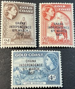 GHANA # 25-27--MINT/HINGED---COMPLETE SET---1958